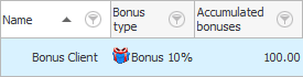 The amount of accrued bonuses to the client