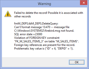 Deletion error