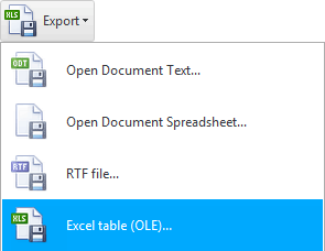 ანგარიშის ექსპორტი Excel-ში