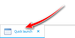 Quick launch bar. bottom tab