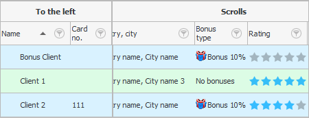 Two columns fixed to the left