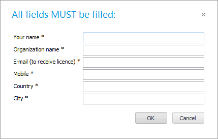 Filling out a form for obtaining a temporary license