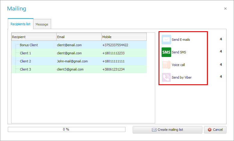 Creating a mailing list