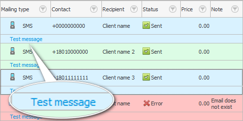list of messages