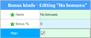The main type of bonuses