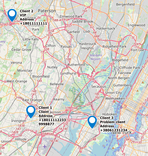 Displaying customers on the map