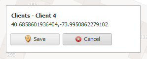 Saving client coordinates