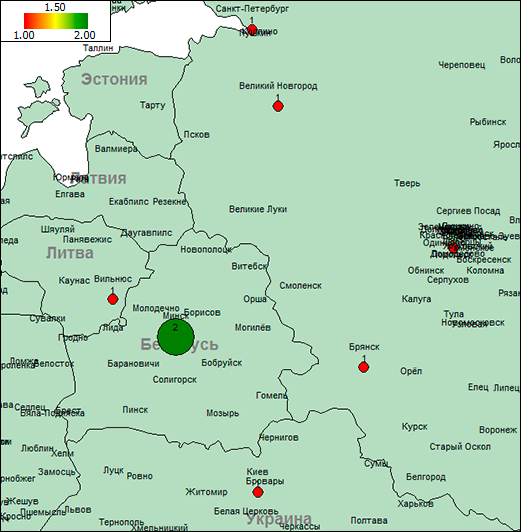 Analysis of the number of customers by city