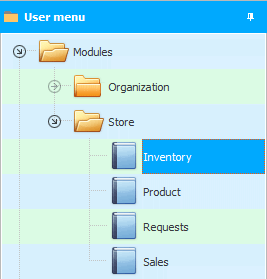 Menu. Inventory