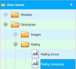 Menu. Email Templates
