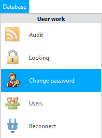 Menu. Change Password
