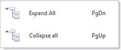 Context menu for table of contents