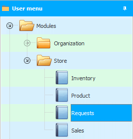 Menu. Purchasing requests