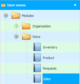 Menu. Sales