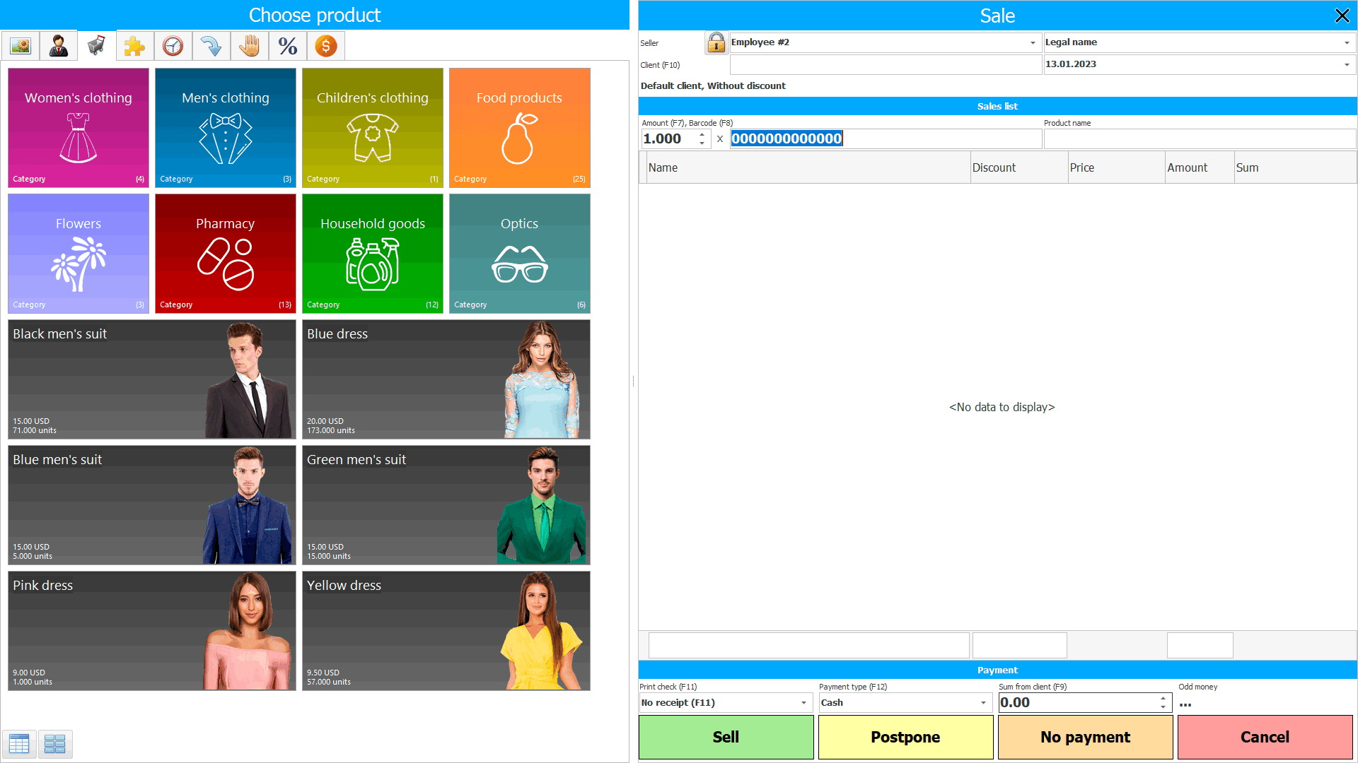Automated workplace of the seller