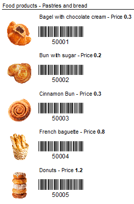 Print barcodes on a piece of paper