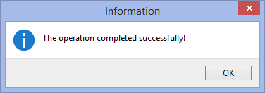 Operation completed successfully