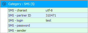 Program settings for SMS messaging