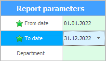Report options. Average check
