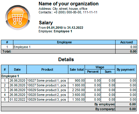 Report. Salary