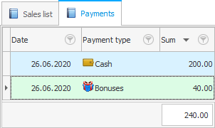 Mixed payment