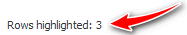Number of selected rows