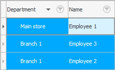 Row range selected