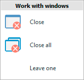 Context menu for tabbed windows