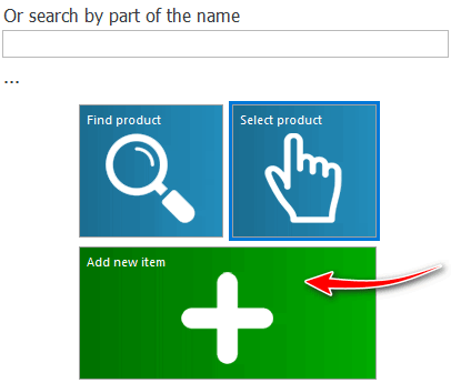 Button for adding a new item