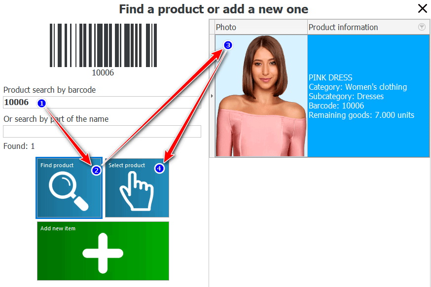 Product search by barcode