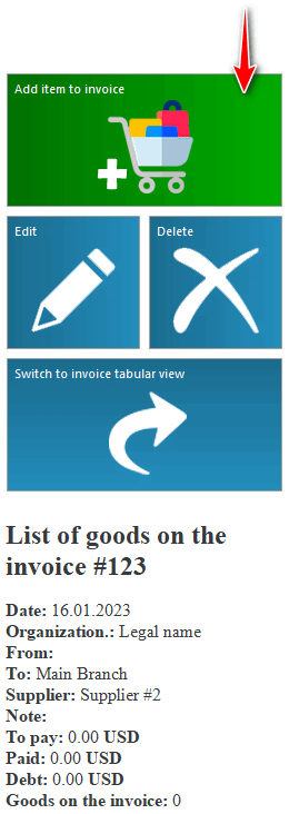 Add item to invoice