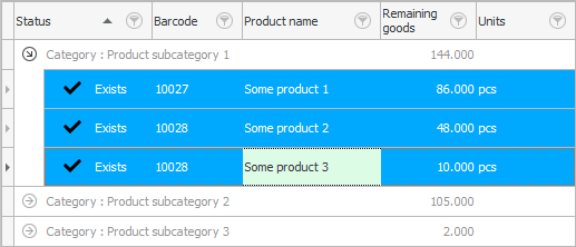 Multiple items selected