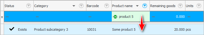 Using a filter line in a product line