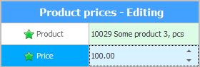Changing the price of a product