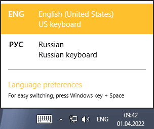 Language in Windows