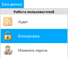 Меню. Блокировка программы