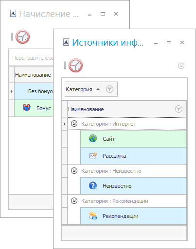 Формы каскадом