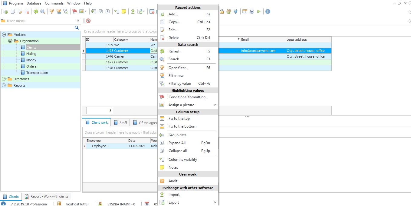  “Column visibility