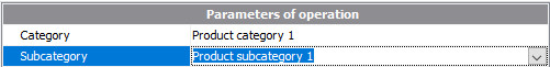 Operation parameters